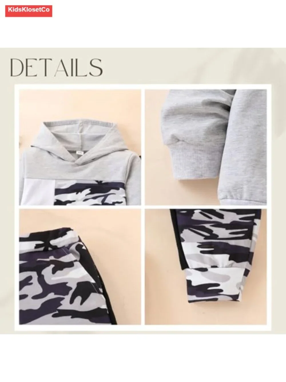Boys Hooded Colorblock Sweatshirt Pants Set Fall Winter 2T Toddler